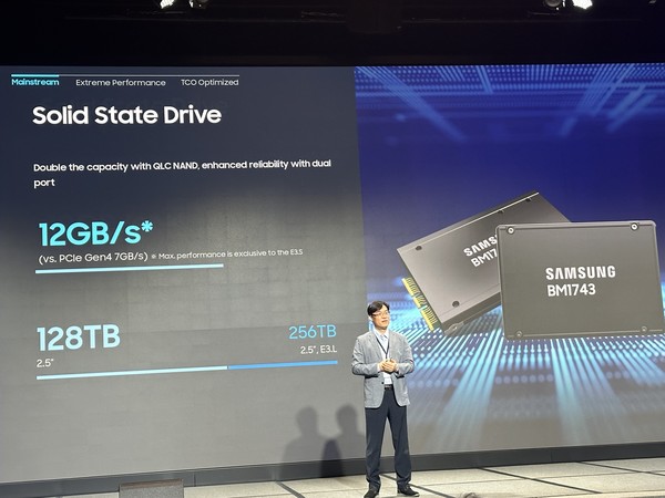 배용철 삼성전자 메모리사업부 상품기획실장(부사장)이 지난 6월 열린 인탤 AI 서밋 서울에서 발표하고 있다 / 사진=이성우 기자